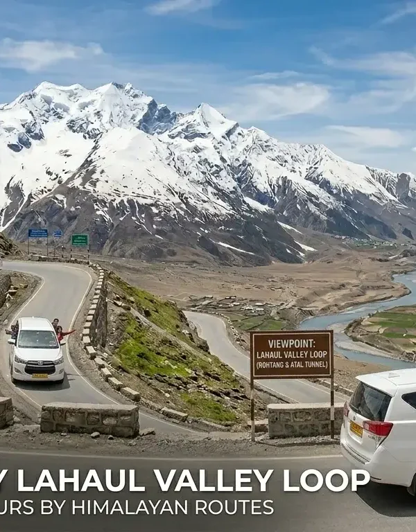 Himalayan Routes 1-day taxi tour covering Rohtang Pass and Atal Tunnel in Lahaul Valley